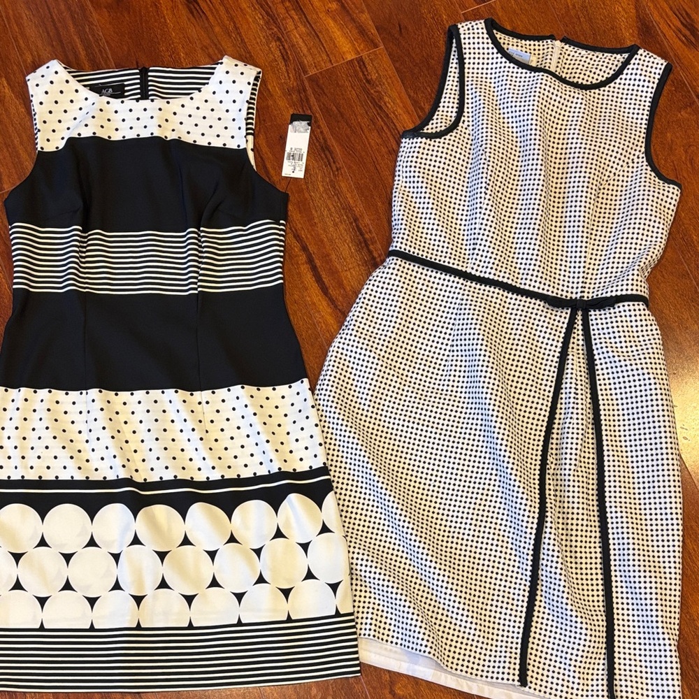 AGB Black and White Patterned Dresses